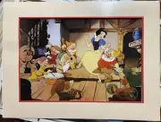 Snow White & The Seven Dwarfs 1994 Commemorative Lithograph Frame w/ Button Pin