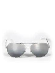 White Aviator Mirrored Sunglasses