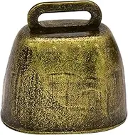 Generic Grazing Bell Premium Cowbell Wind Chime Pendant Loud Bells Ornament That Calls Loudly for Sheep, Cattle, Dogs, Horses, Bronze Color, as described