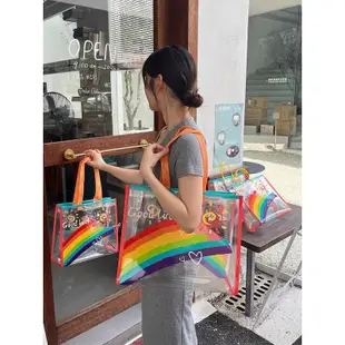 NeW❤️Colorful Life❤️ 彩虹購物袋 創意購物袋 彩虹托特包 歐美風購物袋 禮品袋