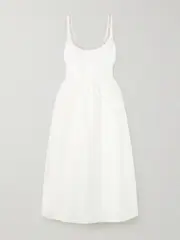 [Self-Portrait] Self-Portrait - Crystal-embellished Taffeta Midi Dress - White - UK 10 UK 10 White