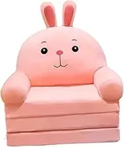 Leefasy Kids Foldable Sofa Bed Toddler Couch with Backrest Fold Out Sofa Chair Armchair for Girls Boys Reading Book Children Sitting, Pink