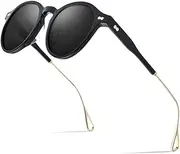[HCHES] Acetate Polarized Sunglasses Women Retro Vintage Round Sun Glasses for Men