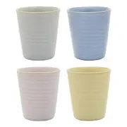4pc Ecology Ottawa Stoneware Latte Cup 250ml Oyster/Blue/Blush & Lemon