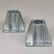 VESTIL (2 PACK) Steel Pipe Safety Railing Cast Steel 5"x4" w/ 2" Socket Hole Sil