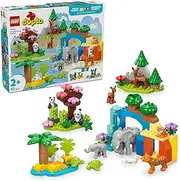 LEGO DUPLO 3in1 Wild Animal Families Toddler Learning Toy for 2+ Year Old Girls & Boys, Kids' Toy Building Set with Turtle, Tiger, Elephant, Deer and Panda Figures, Early Development Baby Toy 10446