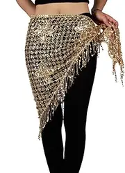 [MISI CHAO] Belly Dance Hip Scarf - Hip Skirt Belly Dancing Belt Triangle Shawl Tassel Belts Waist Chain for Women/Girls