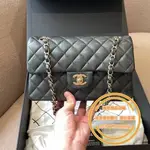 CHANEL 香奈兒 CLASSIC FLAP CF 黑色荔枝紋牛皮 金扣 小號 翻蓋鏈條包/斜背包/單肩包A01113