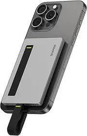 sharge Disk Plus SSD Enclosure 10Gbps USB C 3.2 for M.2 NVMe 2280/2242/2230 up to 4TB (SSD Not Included) 6mm Slim Case with Built-in Cable Compatible with MacBook, iPhone 16
