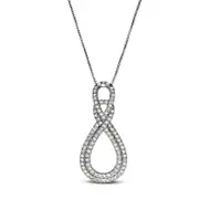 0.5 CT. T.W. Natural Diamond Double Infinity Loop Pendant in 10K White Gold
