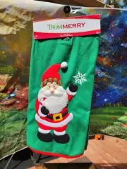 New green Santa Clause Christmas snowflake Tree Skirt 48"