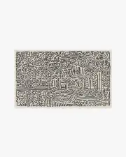 90' x 150' | Machine Washable Runner Rug | Kid & Pet Friendly | Indoor Rug | Freestyle Black & Ivory Rug by Keith Haring | Ruggable