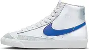 [Nike] Men's Blazer Mid '77 Vintage Sneakers (White/Game Royal-Pure Platinum, 13)