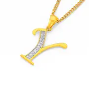 9ct Gold Diamond Initial Y Pendant