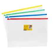 4PK Marbig 39.5cm Clear Case B4 File Organiser Document Holder Storage Assorted