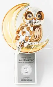 Bath & Body Works Wallflower Plug In Unit Golden Owl Crescent Moon Fall Light Up