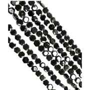 Natural Black Spinal Gemstone Faceted Hexogan Shape Beads 6mm Strand AAA Quality