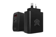 STM 65W GaN Dual Port USB-C & USB-A Power Adapter - Black Will Charge Phones /