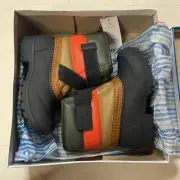 Carter’s Waterproof Snow Boots Size 9C Toddler Gray Orange Brown Strap Kids Shoe