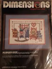 VTG Dimensions 1989 Stamped Cross Stitch My Favorite Room Kit #3098 Sealed