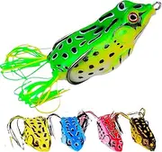 5Pcs Frog Lure 2.4'' Long Realistic Topwater Frog Soft Silicone Fishing Lures with Double Concealed Hooks Bait for Fish Over 1kg Fishing Lures Top Water for Bass