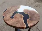 Round Epoxy Table, Round sofa Table, Side center tabletop, Live Edge Table Top