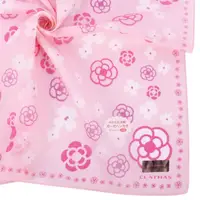 在飛比找momo購物網優惠-【CLATHAS】山茶花與幸運草純綿帕巾領巾(粉紅色)