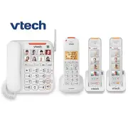 Vtech Careline Amplified Corded 3 Cordless Phone Big Button Photo Dial 90db Loud