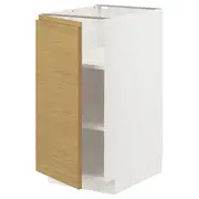 METOD base cabinet with shelves, white/Voxtorp oak effect, 40x60x80 cm