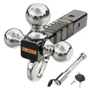 Trailer Hitch Tri-Ball Mount with Hook Contain Secure Self-Lock Latch, Upgrade
