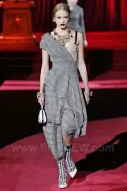 Dolce & Gabbana Asymmetrical Tweed One-Shoulder Runway Dress (IT42, RRP $2,200)