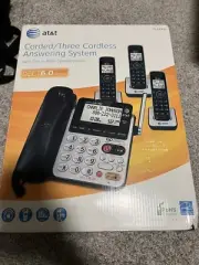 At&t Corded Three 3 Handsets Cordless Answering System Dect6.0 Digital Cl84350