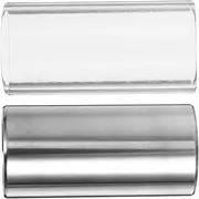 KAILIKETIY 2Pcs Medium Bottleneck Guitar Slide Glass and Stainless Steel Slides for Guitar Bass Transparent and Silver for Professional Players and Guitar Enthusiasts