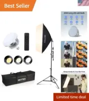 Professional Softbox Lighting Kit with Remote Control & Aluminum Alloy Stand