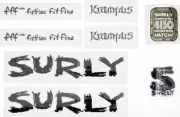 NOS Surly Krampus Decal Set Black w/ Head Tube Badge Sticker Kit