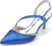 [Minishion] Womens Dress Shoes for Wedding Guest Slingback Closed Toe Evening Pumps Mules BR036