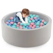 Babyjoy Ball Pit Pool Foam Ball Pit Soft Round Ball Pit w/Ocean Ball & Storage Bag Pink
