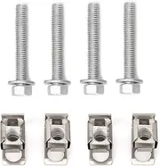 Exhaust Manifold Flange Bolts U Nuts Hardware Kit Set of 4 03442 Compatible with Dodge Dakota 2004-2010 for Ram 1500 2011-2024 for Jeep Wrangler 2007-2012 6036734AA 6036684AA