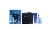 Nautica Blue by Nautica for Men - 3 Pc Gift Set 1.6oz EDT Spray, 2.5oz Hair and Body Wash, Drawstring Backpack