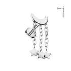 Piercing Ear Labret Titanium With Moon Chains And Stars
