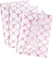60 Sheets Pink Bow Tissue Paper, 14" x 20" Cute Bowknot Tissue Paper Bulk for Gift Bags, Coquette Decorative Gift Wrapping Tissue for Crafts Packaging Birthday Wedding Bachelorette Party Decor