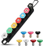 7 Pack Pressure Washer Nozzle Tips,1/4 Inch Quick Connect Multiple Degrees Power Washer Spray Nozzle Tips with Holder, 4000 PSI, 2.5 GPM