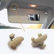 2PCS Inner Sun Visor Clips, Upgraded Car Visor Holder Hook - Compatible with Audi A1 A3 A4 A5 Q3 Q5 S3 S4 S5 TT, OEM: 8U0857562A (Beige)