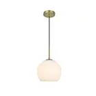 Living District Baxter 1 Light 10" Pendant, Satin Gold/Frosted White - LD2213SG