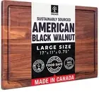 Walnut Wood Cutting Board for Kitchen, Reversible Wooden Chopping Board With ...