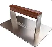 Manucode Stainless Steel Bacon Press - 3LB Heavy Cooking Weight, Ideal for Flat Top Grill - Griddle Accessories for Searing Smash Burger, Steak, Sandwich - 9.25 x 5.7 Inches, Flat Bottom, Rectangle