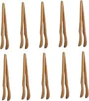 GRADENEVE 10PCS Non Stick Tea Tongs Multi Functional Food Serving Tong for Buffet and Grilling Made of Food Grade Natural Material Easy to Clean Compact Comfortable Grip