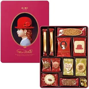 日本原裝 紅帽子禮盒 高帽子禮盒 AKAI BOHSHI 紅帽子 餅乾禮盒 結婚喜餅 下午茶 西點餅乾 過年送禮【小福部屋】