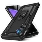for Samsung Galaxy S23 FE Case with Screen Protector, Military Grade Black