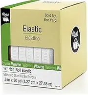 Dritz 9405W Non-Roll Woven Elastic, White, 1/2-Inch by 30-Yard, 1 Pack